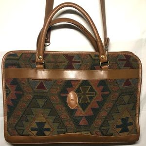 Vtg tapestry purse Aztec southwest print fall colors large